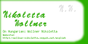 nikoletta wollner business card